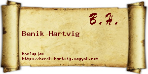 Benik Hartvig névjegykártya